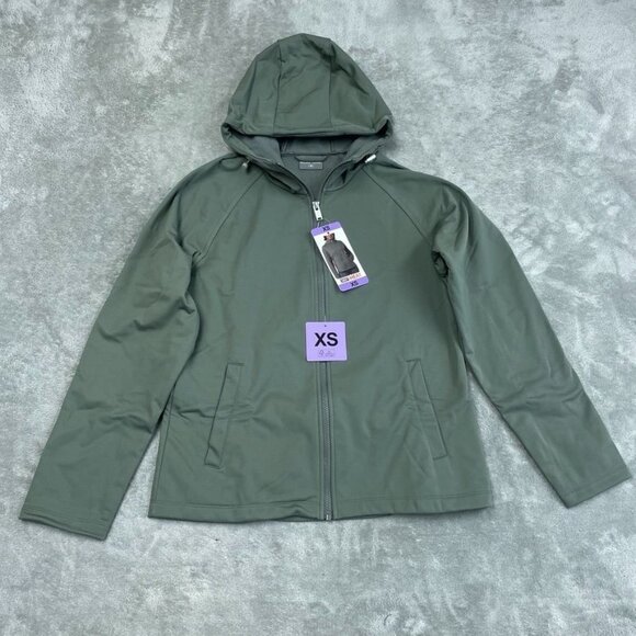 32 Degrees Heat Size XS Womens Green Full-Zip Hoodie Jacket Softshell a1683 - Picture 2 of 10